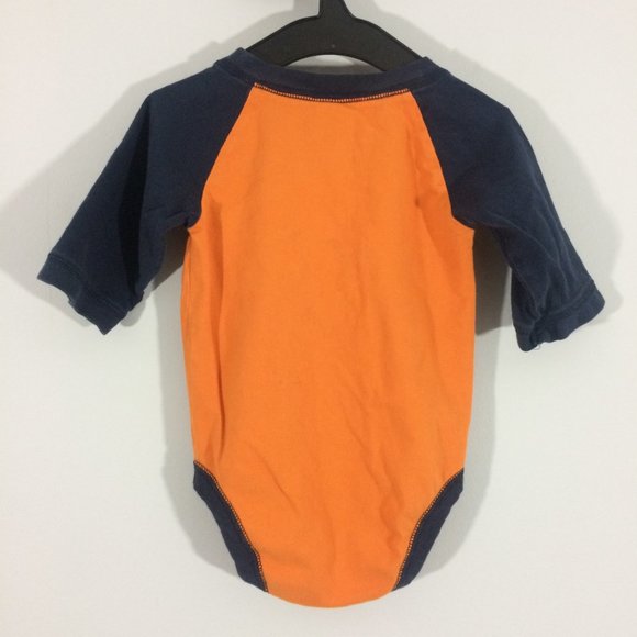 Gap Baby 12-18M Orange & Blue Embroidered Bodysuit - Picture 2 of 6